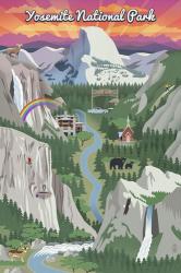 Yosemite Mountains And Rainbow | Obraz na stenu