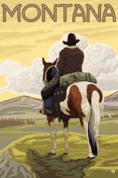 Montana Cowboy On Hourse | Obraz na stenu