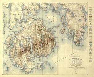 Acadia National Park Map | Obraz na stenu