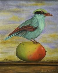Magpie On A Mango | Obraz na stenu