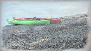 Orange and Green Kayaks | Obraz na stenu