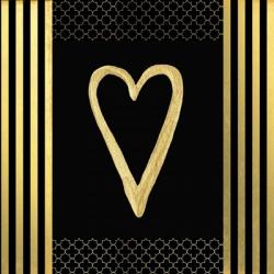 Black & Gold - Feathered Fashion Heart | Obraz na stenu