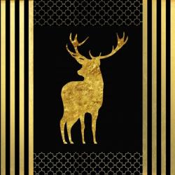 Black & Gold - Feathered Fashion Stag | Obraz na stenu