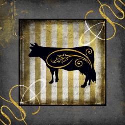 Gold Welcome To Our Bistro Cow 2 | Obraz na stenu