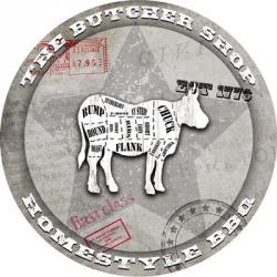 American Butcher Shop Round Cow | Obraz na stenu