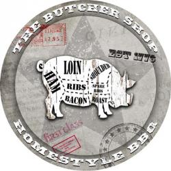 American Butcher Shop Round Pig | Obraz na stenu