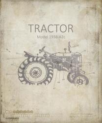 Industrail Farm Tractor Blue Print 2 | Obraz na stenu