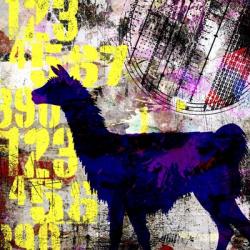 Painted Llama Grunge | Obraz na stenu
