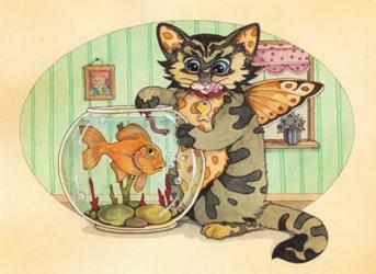 Cat Fishin | Obraz na stenu