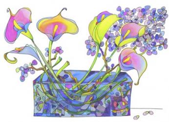 Calla Lilly And Hydrangea Hallucination | Obraz na stenu