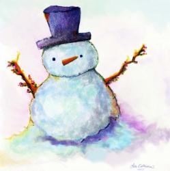 Snowman In Sunset | Obraz na stenu