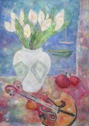 Violin With Flowers | Obraz na stenu