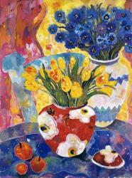 Redvase Of Yellow Tulips | Obraz na stenu