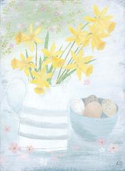Daffodils and Speckled Eggs | Obraz na stenu