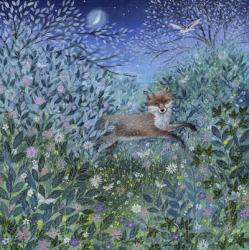 Fox in Moonlit Garden | Obraz na stenu
