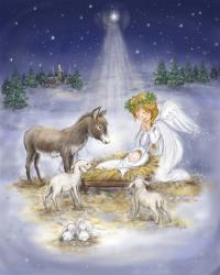 Nativity with angel | Obraz na stenu