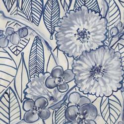 Indigo Leaves And Florals 1 | Obraz na stenu