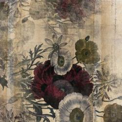 Floral Collage Burgandy Bloom | Obraz na stenu