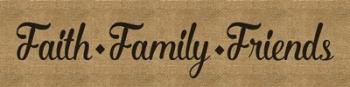 Faith Family Friends Burlap | Obraz na stenu