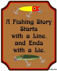 Fish Story Line Lie | Obraz na stenu