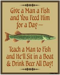 Give Teach Fish Beer | Obraz na stenu