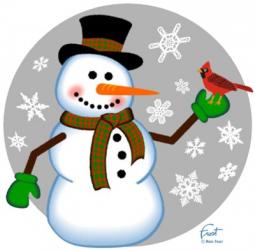 Snowman Cardinal | Obraz na stenu