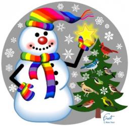 Snowman Bird Tree | Obraz na stenu