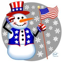 Snowman Patriotic | Obraz na stenu