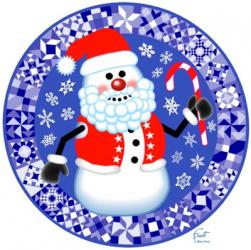 Snowman Santa Quilt | Obraz na stenu