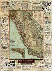 California Bicycle Map | Obraz na stenu