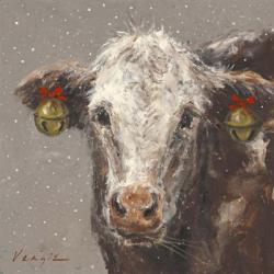 Patty the Brown Christmas Cow | Obraz na stenu