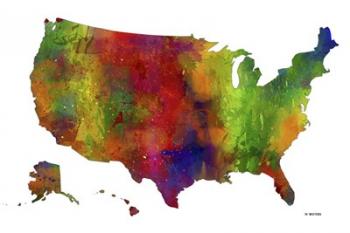 USA Map Clr 1 | Obraz na stenu