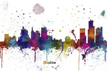 Boston Mass Skyline Multi Colored 1 | Obraz na stenu