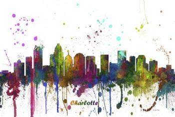 Charlotte NC Skyline Multi Colored 1 | Obraz na stenu