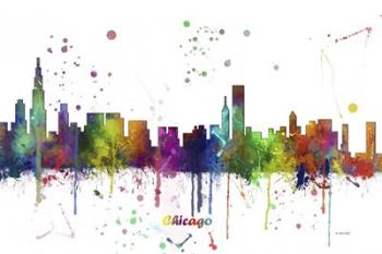 Chicago Illinois Skyline Multi Colored 1 | Obraz na stenu