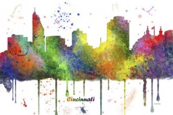 Cincinnati Ohio Skyline Multi Colored 1 | Obraz na stenu