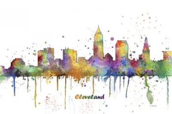 Cleveland Ohio Skyline Multi Colored 1 | Obraz na stenu