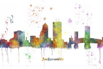 Jacksonville Florida Skyline Multi Colored 1 | Obraz na stenu