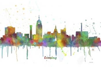 Lansing Michigan Skyline Multi Colored 1 | Obraz na stenu