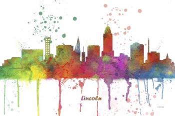 Lincoln Nebraska Skyline Multi Colored 1 | Obraz na stenu