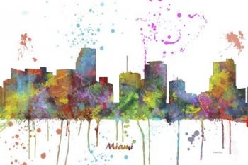 Miami Florida Skyline Multi Colored 1 | Obraz na stenu