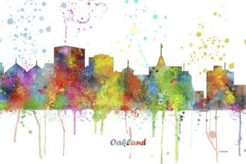 Oakland California Skyline Multi Colored 1 | Obraz na stenu