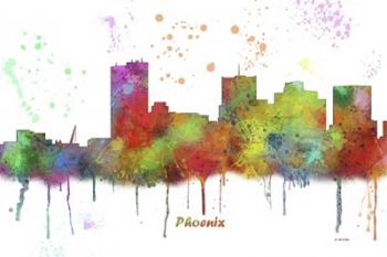 Phoenix Arizona Skyline Multi Colored 1 | Obraz na stenu