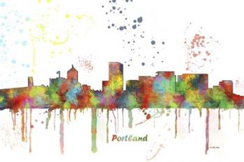 Portland Oregon Skyline Multi Colored 1 | Obraz na stenu