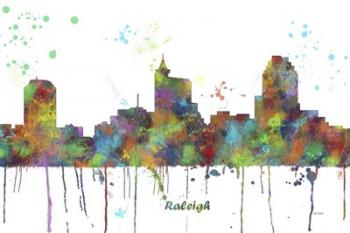 Raleigh North Carolina Skyline Multi Colored 1 | Obraz na stenu
