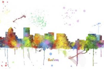 Salem Oregon Skyline Multi Colored 1 | Obraz na stenu