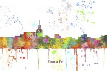 Santa Fe New Mexico Skyline Multi Colored 1 | Obraz na stenu
