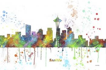 Seattle Washington Skyline Multi Colored 1 | Obraz na stenu