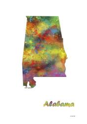 Alabama State Map 1 | Obraz na stenu