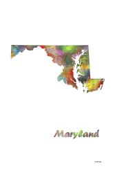 Maryland State Map 1 | Obraz na stenu